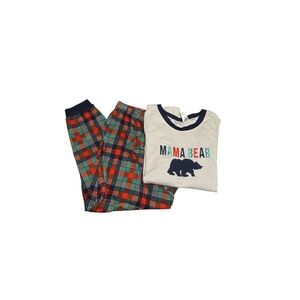 Dearfoams Women's Pajamas - Cream and Multicolor Plaid